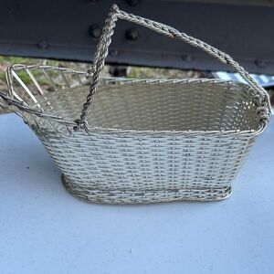 Christofie France Silver Woven Basket